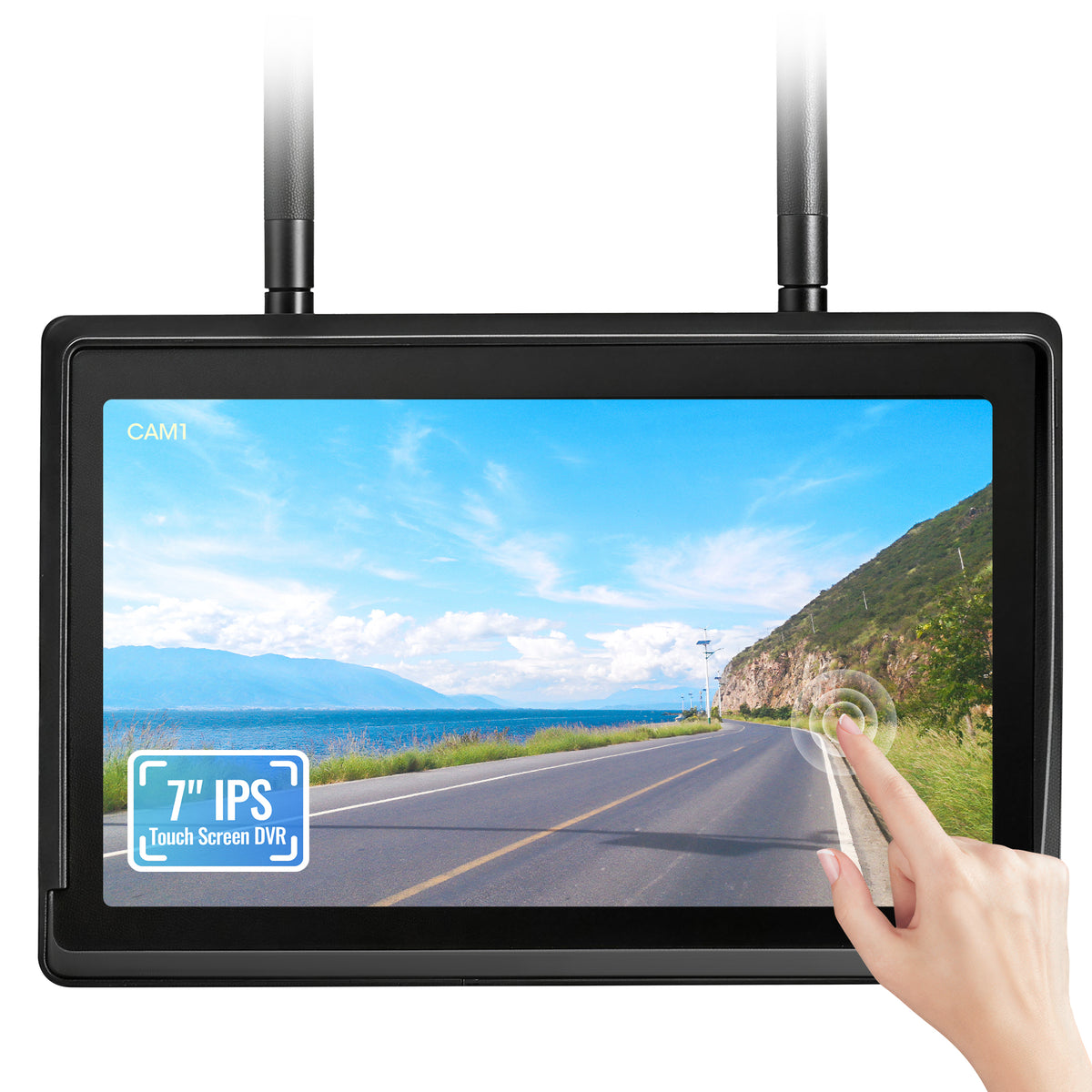 HEECOOMI 7" IPS Monitor with Suction Cup Bracket and A-Shaped Bracket – Compatible with Models: AH7,AH7-2,AH7-3,AH7-4,AT3,AT4 (AH7M)