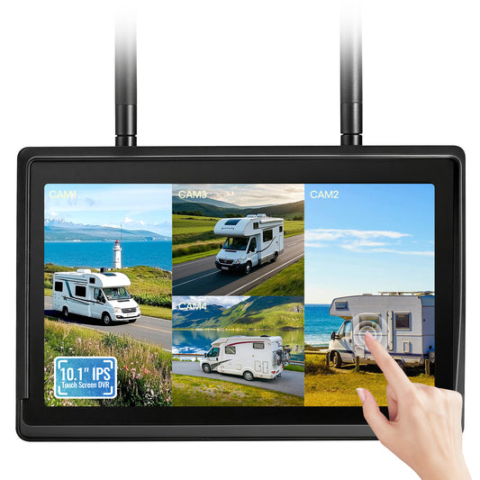 HEECOOMI 10" IPS Monitor with Suction Cup Bracket and A-Shaped Bracket – Compatible with Models: AH7,AH7-2,AH7-3,AH7-4,AT3,AT4 (AT3M)