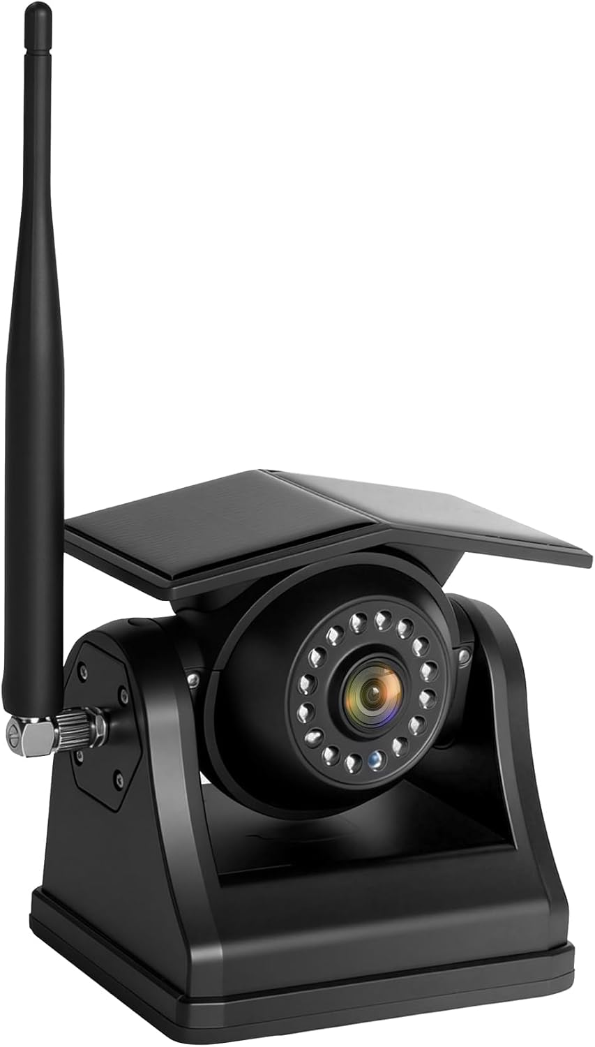 HEECOOMI Solar Magnetic Sideview Camera, 9600mAh Rechargeable Battery, Compatible with AH7 & AT1 Series Wireless Backup Camera Systems (Models: AH7-1, AH7-2, AH7-3, AH7-4, AT3, AT4), AH7S