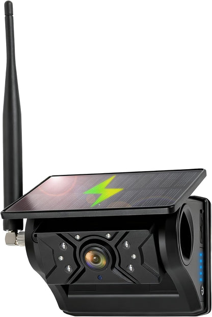 HEECOOMI Solar Magnetic Rear View Camera, 9600mAh Rechargeable Battery, Compatible with AH7 & AT1 Series Wireless Backup Camera Systems (Models: AH7-1, AH7-2, AH7-3, AH7-4, AT3, AT4), AH7R