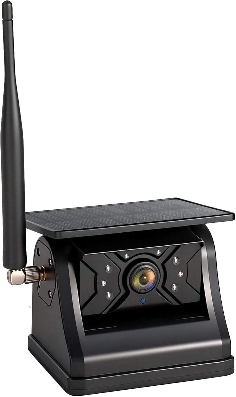 HEECOOMI Solar Magnetic Rear View Camera, 9600mAh Rechargeable Battery, Compatible with AH7 & AT1 Series Wireless Backup Camera Systems (Models: AH7-1, AH7-2, AH7-3, AH7-4, AT3, AT4), AH7R