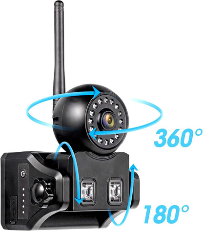 HEECOOMI360° Solar Magnetic Backup Camera System for Trailer Camper Truck, 10000mAh Rechargeable Battery, Compatible with AH7/AH702/AH703/AH704/AT3/AT4/AR1/AR2/AR3/AR4/ART1/ART2/ART3/ART4 System, ARC