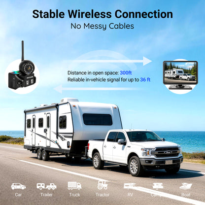 HEECOOMI 360° Magnetic Solar Wireless Backup Camera for Car– 7" 1080P Touchscreen, 360° Rotation, DVR Recording, IP69K Waterproof, Auto-Sleep & Night Vision for RV, Truck, Trailer, SUV & Camper, AR1